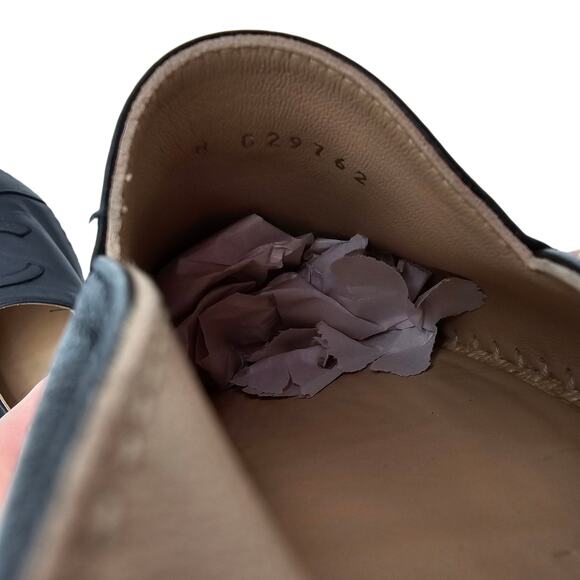 Chanel CC Logo Espadrille Slip On Flat Loafer Black Leather Size 37 US 6 6.5 - Picture 10 of 11